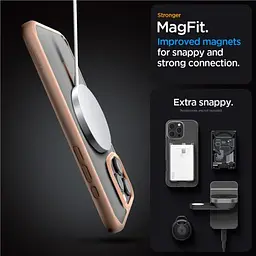 Прозорий чохол Spigen Ultra Hybrid MagSafe Rose Titanium для iPhone 16 Pro (ACS08695) - мініатюра 4