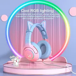 Дротова гарнітура Onikuma Gaming CAT Gradient with RGB K9, 7.1, USB, 2.2m, pink&blue - мініатюра 8
