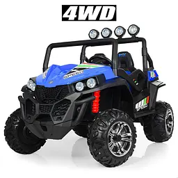 Електромобіль джип 12V7Ah 4x45W 2.4G пульт колеса EVA MP3/Bluetooth шкіра регульовані сидіння синій (M 3454(2)EBLR-4)