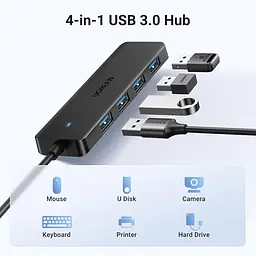USB-Хаб Ugreen 4-Port USB 3.0 Hub 1m (UGR-35574) - мініатюра 3