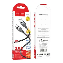 Кабель для зарядки и передачи данных Hoco X109 Silicone USB Type-C 3A 2m Black (35931_3605838) - мініатюра 2