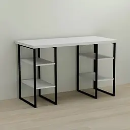 Комп'ютерний стіл Ferrum-decor Карен 75x140x60 чорний ДСП Білий 32мм (FRD-102055)