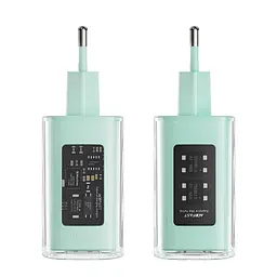 Мережевий зарядний пристрій Acefast A45 USB/2 Type-C QC PD PD65W GaN бірюзовий - мініатюра 5