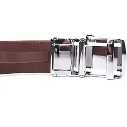 Ремінь-автомат з натуральної шкіри крокодила (каймана) коричневий CROCODILE LEATHER 18235 120 см - мініатюра 8