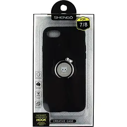 Чохол-накладка Shengo Soft-touch holder TPU Case iPhone 8 Black - мініатюра 2