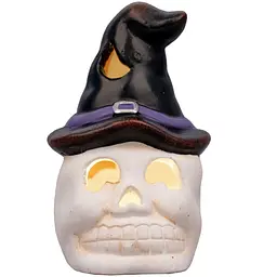 Статуетка Yes! Fun Halloween Skull in hat LED, 10 см (974189)