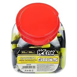 Маркери перманентні Werk, 80 шт., чорні, 23125