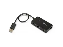 Мультипортовий адаптер Vinga USB2.0 to 4xUSB2.0 Hub (VHA2A4) - мініатюра 2