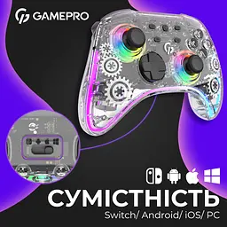 Геймпад GamePro бездротовий прозорий (GPX13T) - мініатюра 9