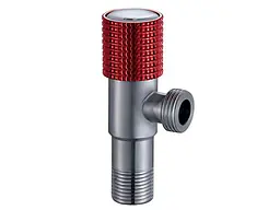 Кран для підключення сантехприладів MIXXUS 1/2x1/2 з нерж.сталі SUS304 (червоний) VAL-09-1/2x1/2