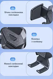 Тримач для телефону універсальний в автомобіль (кріплення на скло + в дефлектор) - мініатюра 3