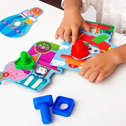 Гра-конструктор з болтами @Fisher-Price. Парк розваг@ Vladi Toys VT2905-21 Укр - мініатюра 4