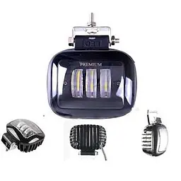 Додаткова LED Фара Квадрат 120x100x60 мм з ДХО 45W 15W x 3 10-30V (Кріплення знизу)