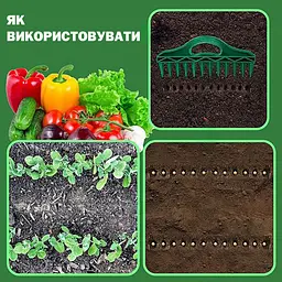 Інструмент для точного посіву на 12 отворів ручний дірокол для посадки рослин, цибулин і овочів, Danmenqing 87220 - мініатюра 7