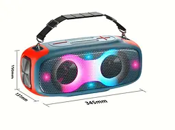 Портативна акумуляторна бездротова Bluetooth колонка акустична система 2х35W з LED світломузикою захист від вологи IPX5 Hopestar A30 Party червоний