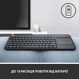 Клавіатура Logitech K400 Plus Wireless Touch Black (920-007145) - мініатюра 7