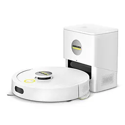 Karcher Робот-пилосос RVC 3 Comfort, h=0.97см, вологе прибирання, конт пилок -0.24л, вода -0.28л, автон. робота до 130хв, Bluetooth зарядна станція, білий