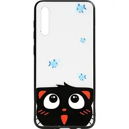 Чехол-накладка Toto Cartoon Print Glass Case Samsung Galaxy A70 Cat and fish