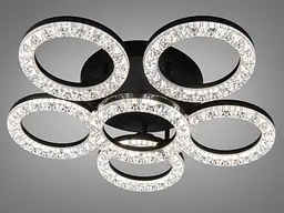 Люстра стельова LED кільця Diasha чорна 83 Вт