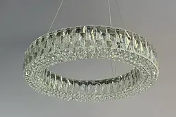 Підвісна кришталева LED-люстра кільце Linisoln 50033-500 50 см 80 Вт із димером для спальні та вітальні до 16 м2 - мініатюра 3