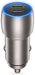 Автомобільний зарядний пристрій XO CC51 Metal double USB-C QC&PD3.0 40W 3A Tarnish