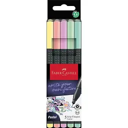 Лайнер Faber-Castell набір ручок капілярних Grip Finepen neon тригранна 0,4 мм, 5 кольорів (32145)