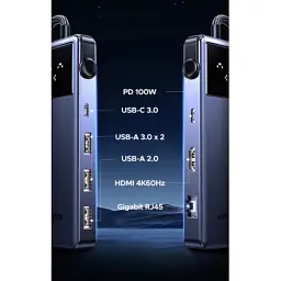 Концентратор Ugreen USB-C 7-in-1 3xUSB + 1xUSB-C + HDMI + RJ45 + PD 100W CM888 gray (45155) - мініатюра 6