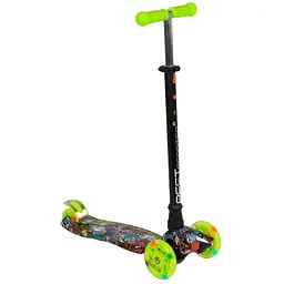 Самокат Best Scooter 59х17х26 см Салатово-чорний 000231530