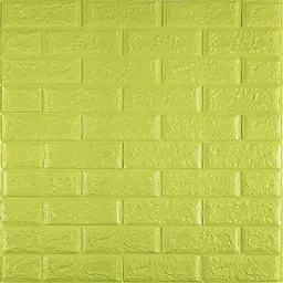 3D панель Sticker Wall самоклеюча 700х770х5мм цегла відтінок лайма 300-5 SW-00001331