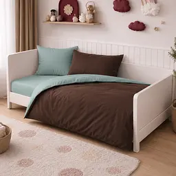 Дитяча постільна білизна MIRSON LITTLE KIDS фланель Menthol/Brown 110х160см (2200012800126)