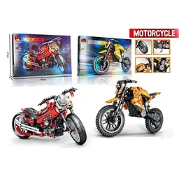 Конструктор Мотоцикл, MB005/MB006, 506 елементів, гумові шини, (В асортименті) - мініатюра 4