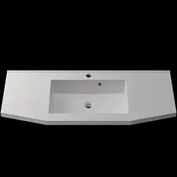 Раковина матова врізна Amidicon Santo 110 1100x450 з литого каменю SANTO_110_MAT, Білий матовий - мініатюра 1