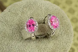 Набір Xuping Jewelry Малинки з рожевим каменем сріблястий - мініатюра 2