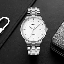 Наручний годинник чоловічий 1801SSI Silver Case Mesh Band Skmei acs0030583 - мініатюра 3