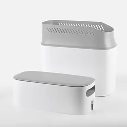 Відро для сміття МВМ My Home з кришкою вузьке 325x150x320 мм (BIN-22 12L WHITE/GRAY) - мініатюра 4