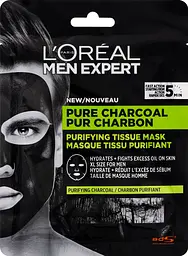Тканинна маска L'Oreal Paris Men Expert Pure Charcoal, для чоловіків, 30 г - мініатюра 5