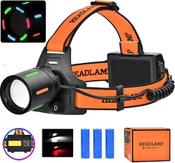 Ліхтар на чоло BL-T67-TG+COB Night Vision з червоним світлом zoom Type-C - мініатюра 3