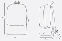 Рюкзак RunMi Z Bag Ultra Light Portable Xiaomini Backpack Red - мініатюра 4