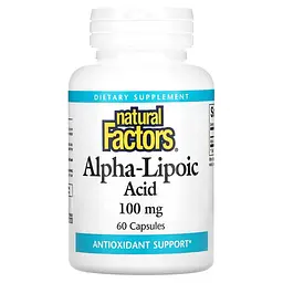 Альфа-ліпоєва кислота Natural Factors Alpha-Lipoic Acid 100 mg, 60 капсул для антиоксидантного захисту