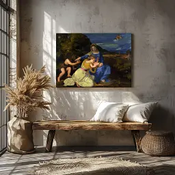 Інтер'єрна картина Мадонна Альдобрандіні, Тіціан, Titian, Aldobrandini Madonna, релігійний декор, 43×60 см (id6978) - мініатюра 3
