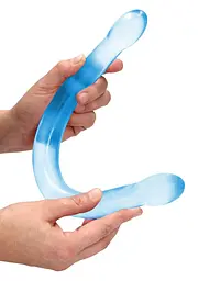 Двосторонній фалоімітатор - Realrock Double Dong 17" Blue - мініатюра 3