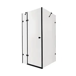 Душова кабіна Qtap Capricorn BLA1099SC6 90x90 см, скло Clear 6 мм, покриття CalcLess без піддона, Чорний, Універсальна, прозорий