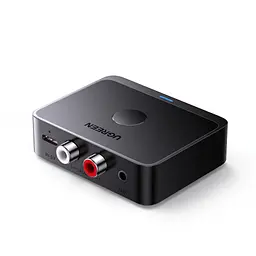 Аудіоприймач Bluetooth 6.0 UGREEN BT505 з аудіовиходами AUX 3,5 мм та 2×RCA L/R з підтримкою LDAC AAC SBC близько 15 год роботи від акумулятора сполучення з 2 пристроями з відтворенням з одного кнопка відтворення та паузи робота під час заряджання заряджання через USB-C темно-сірий із чорним (55545)