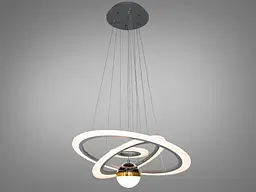 Люстра стельова LED Diasha 2327-600+400+200GR, 90W, діаметр 60 см, для вітальні, кухні, спальні, коридору - мініатюра 2