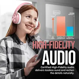 Бездротові навушники-вкладки Bluetooth 5.3, 80 годин відтворення, звукові режими 3EQ, стерео HiFi, рожеве TuneFlux T6  - мініатюра 7