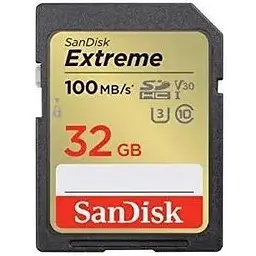 Карта пам'яті SanDisk 32GB SD class 10 UHS-I Extreme (SDSDXVT-032G-GNCIN)