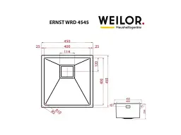 Кухонна мийка Weilor Ernst WRD 4545 - мініатюра 4