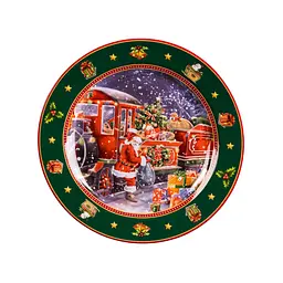 Набір новорічних тарілок з порцеляни Santa 6 шт 26.5 см Yiwu HP-SDHK-6 - мініатюра 2
