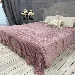 Плед полуторний Шарпей 150*200 см Темно-ліловий Koloco - мініатюра 3