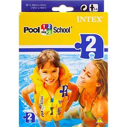 Надувний жилет для плавання дитячий 3-6 років Intex Pool School - мініатюра 2